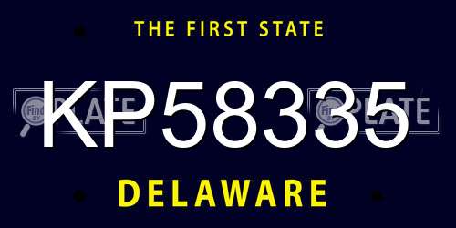 KP58335 Delaware License Plate