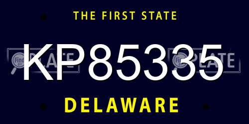 KP85335 Delaware License Plate
