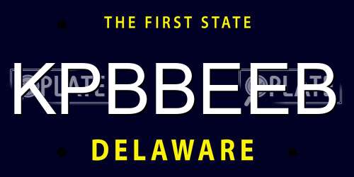 KPBBEEB Delaware License Plate