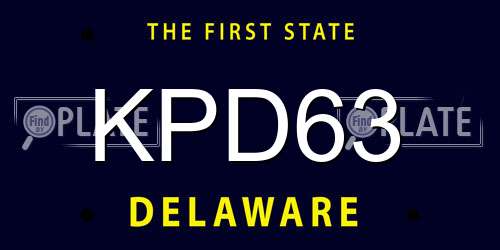 KPD63 Delaware License Plate