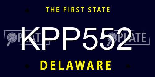 KPP552 Delaware License Plate
