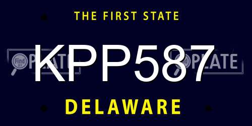 KPP587 Delaware License Plate