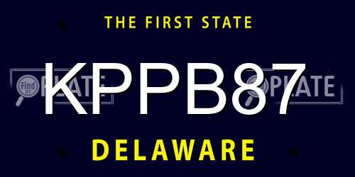 KPPB87 Delaware License Plate