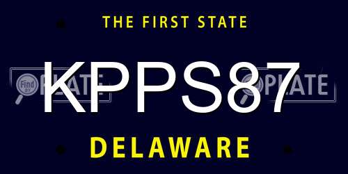 KPPS87 Delaware License Plate