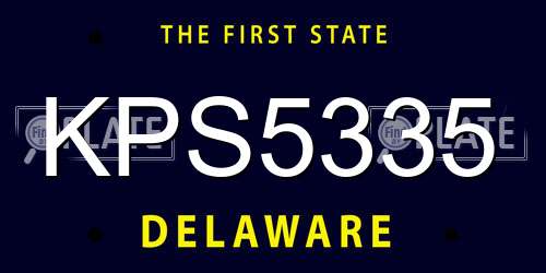 KPS5335 Delaware License Plate