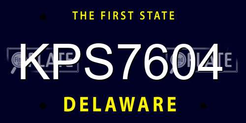 KPS7604 Delaware License Plate