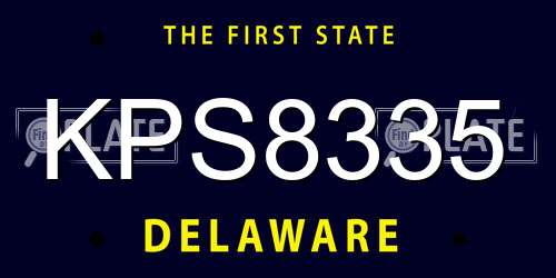 KPS8335 Delaware License Plate