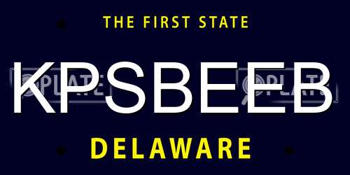 KPSBEEB Delaware License Plate