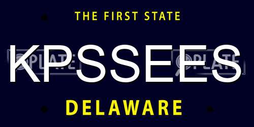 KPSSEES Delaware License Plate