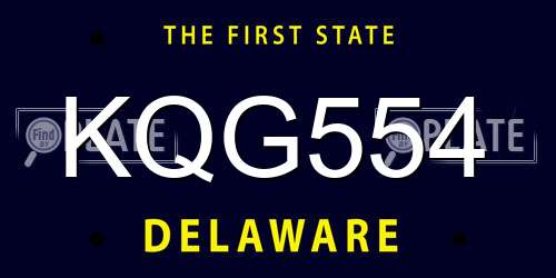 KQG554 Delaware License Plate