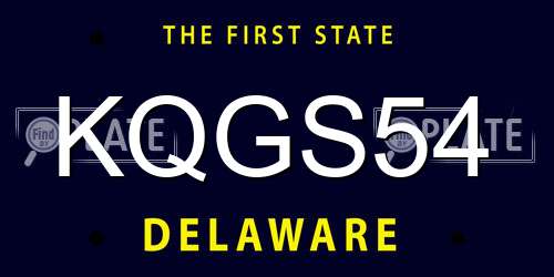 KQGS54 Delaware License Plate