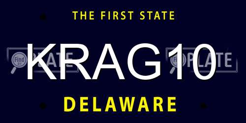 KRAG10 Delaware License Plate