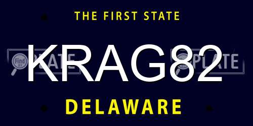 KRAG82 Delaware License Plate