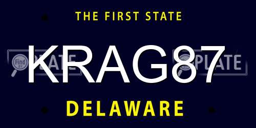 KRAG87 Delaware License Plate