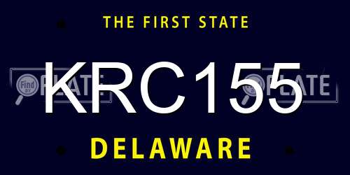 KRC155 Delaware License Plate