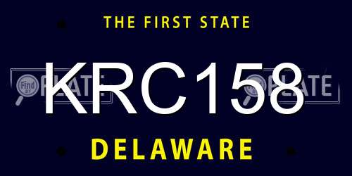 KRC158 Delaware License Plate