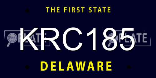 KRC185 Delaware License Plate