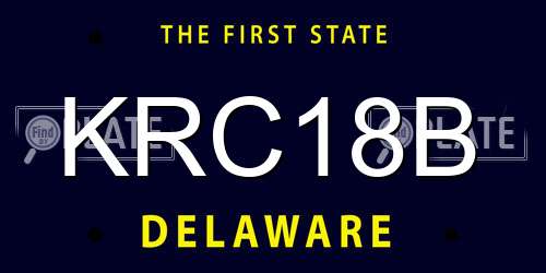 KRC18B Delaware License Plate