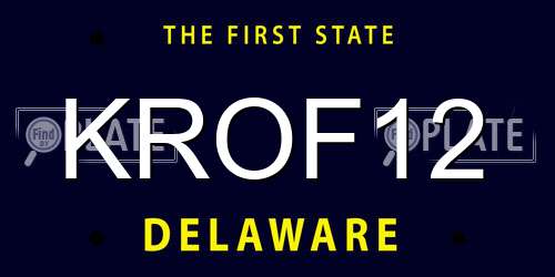 KROF12 Delaware License Plate