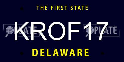 KROF17 Delaware License Plate