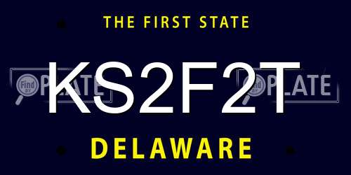 KS2F2T Delaware License Plate