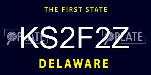 KS2F2Z Delaware License Plate