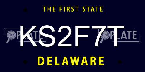 KS2F7T Delaware License Plate