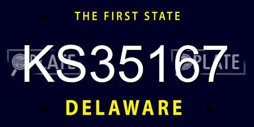 KS35167 Delaware License Plate