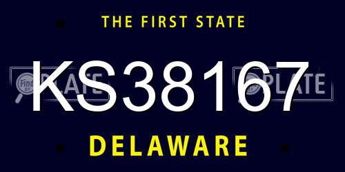 KS38167 Delaware License Plate