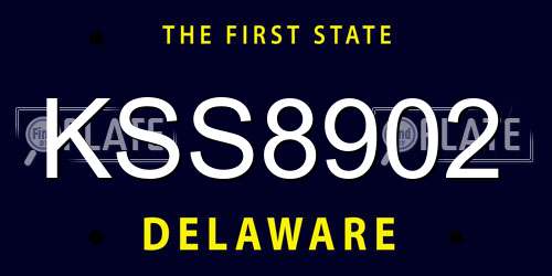 KSS8902 Delaware License Plate