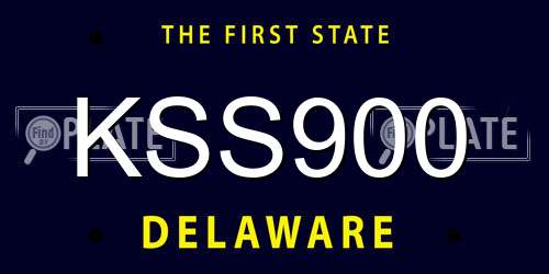 KSS900 Delaware License Plate