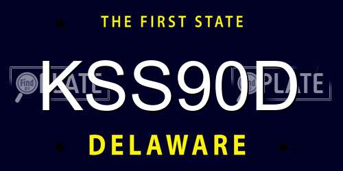 KSS90D Delaware License Plate