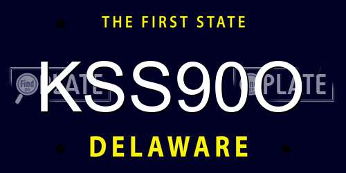 KSS90O Delaware License Plate