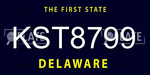 KST8799 Delaware License Plate