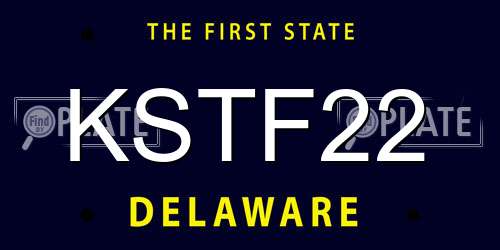 KSTF22 Delaware License Plate