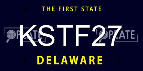 KSTF27 Delaware License Plate