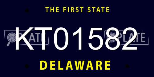 KT01582 Delaware License Plate
