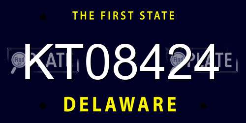 KT08424 Delaware License Plate