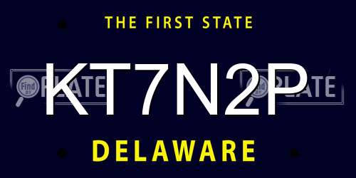 KT7N2P Delaware License Plate