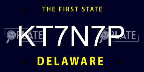 KT7N7P Delaware License Plate