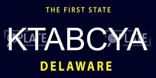 KTABCYA Delaware License Plate
