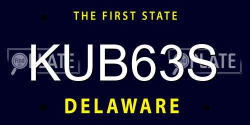 KUB63S Delaware License Plate
