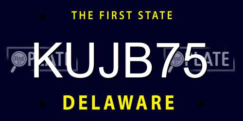 KUJB75 Delaware License Plate