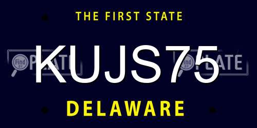 KUJS75 Delaware License Plate