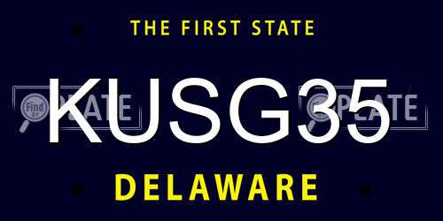 KUSG35 Delaware License Plate