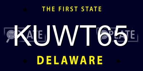 KUWT65 Delaware License Plate