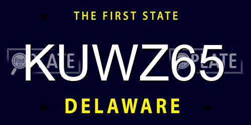 KUWZ65 Delaware License Plate
