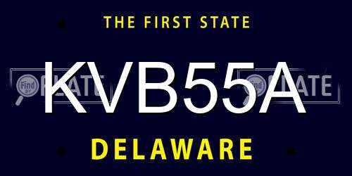 KVB55A Delaware License Plate