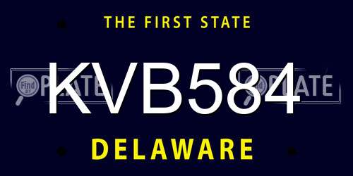 KVB584 Delaware License Plate