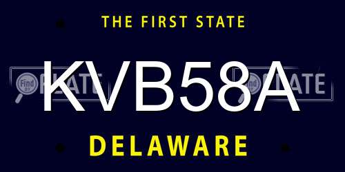 KVB58A Delaware License Plate